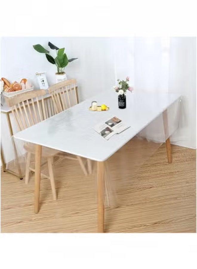 fantasize Tablecloth Transparent PVC, Clear Plastic Tablecloth Protector,  Waterproof and Oilproof, Stain-resistant Vinyl Table Cover for Indoor and Outdoor Dining Tables, 140x300cm - Image 5